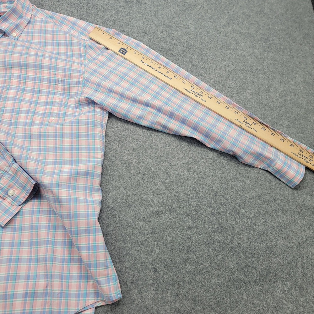 Vineyard Vines Murray Shirt Mens Large Pink Blue Check Button Down Long Sleeve - Picture 5 of 15